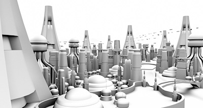Futuristic City Ambient Occlusion Pass
