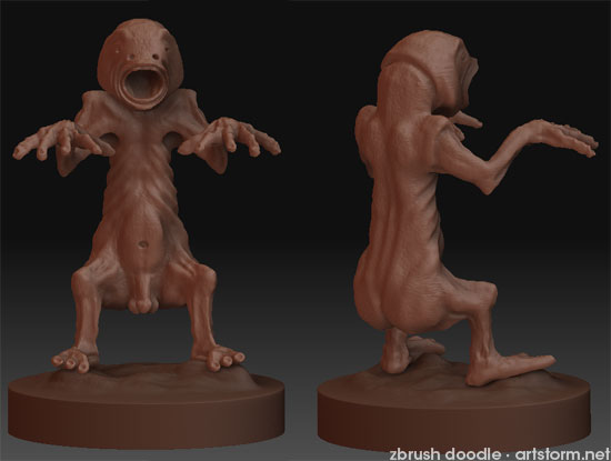 Chupacabra ZBrush doodle - two angles