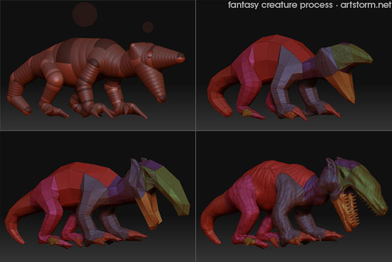 Fantasy Creature doodling in ZBrush - Process