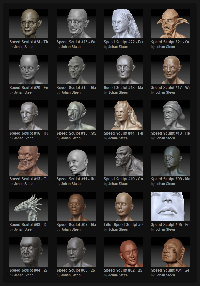 Collection of 24 head sculpts